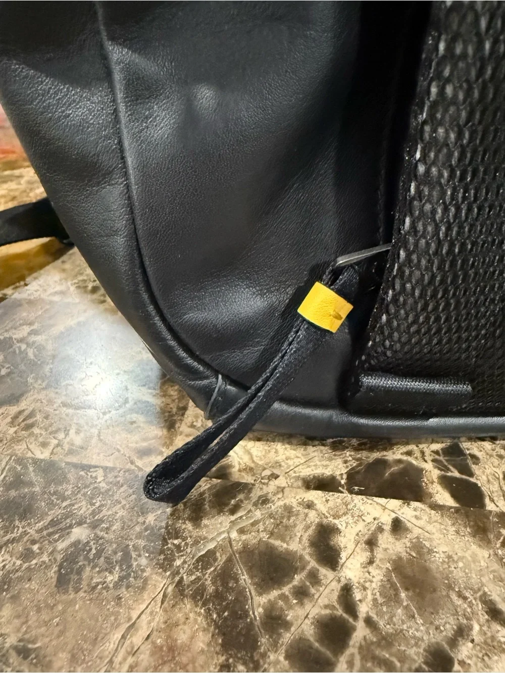 Coach Edge Leather Backpack Gray Black Yellow C2057-4001 Unisex